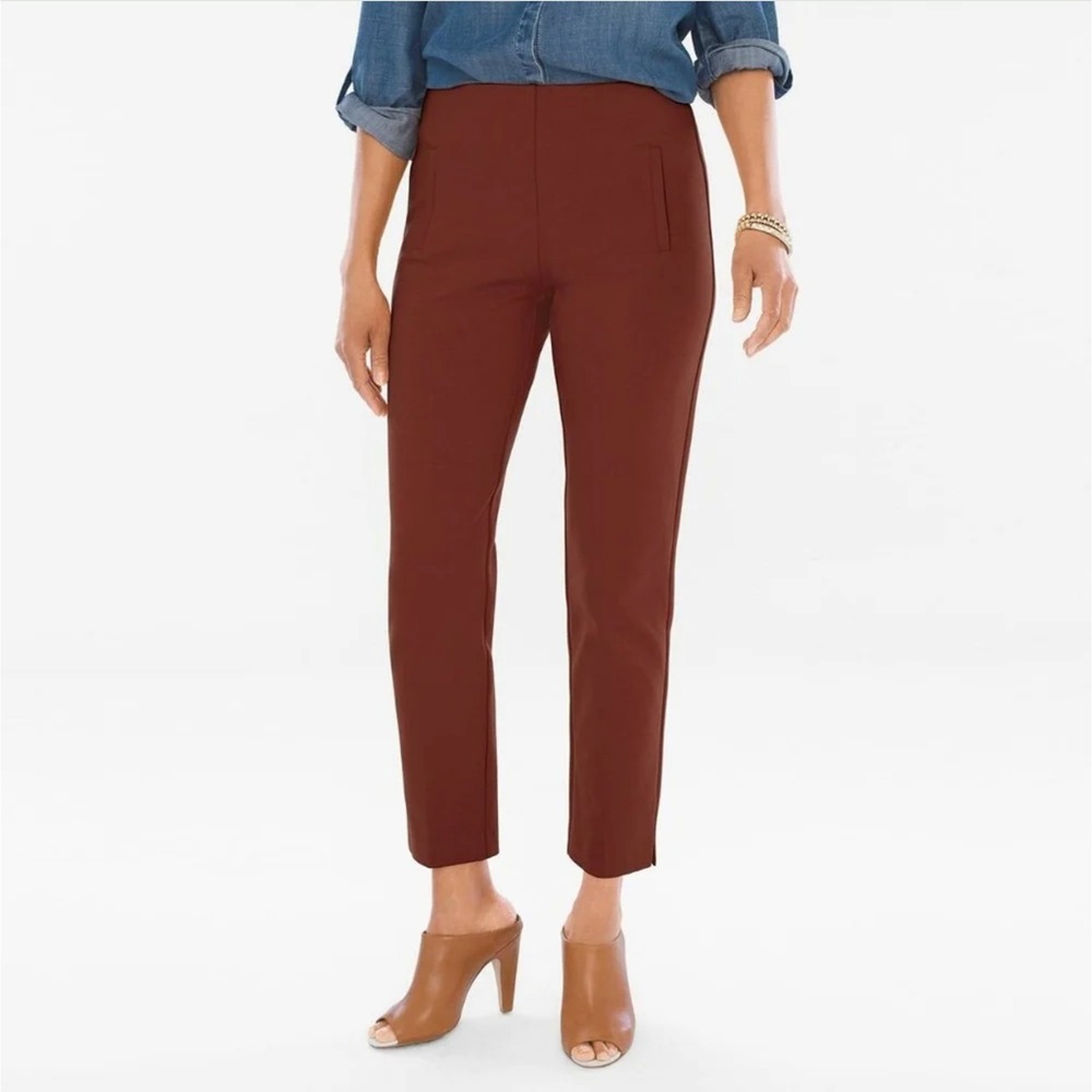 Chico's Women Size 12 Juliet Slim Leg Pants So‎ Slimming 360 Ankle Trousers NEW